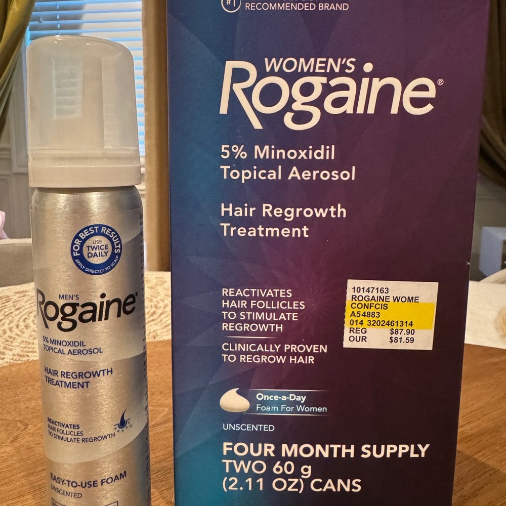 3 pc Women's ROGAINE 5% Hair Regrowth Fiam- 2pack exp 3/2026 + Single 7/2026 Ex